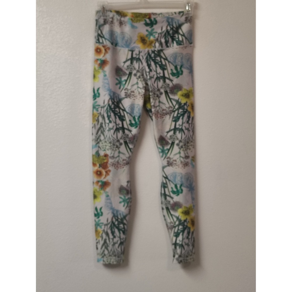 Playground Floral Butterfly High Waisted Leggings Womens Large Multicolor Yoga